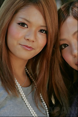 Nasty gal with Tsubasa and Kanon outdoor